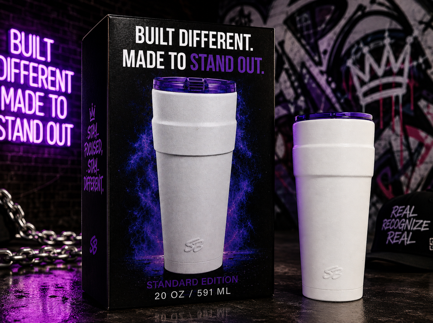 Double Cup Tumbler 20oz Premium Finish White