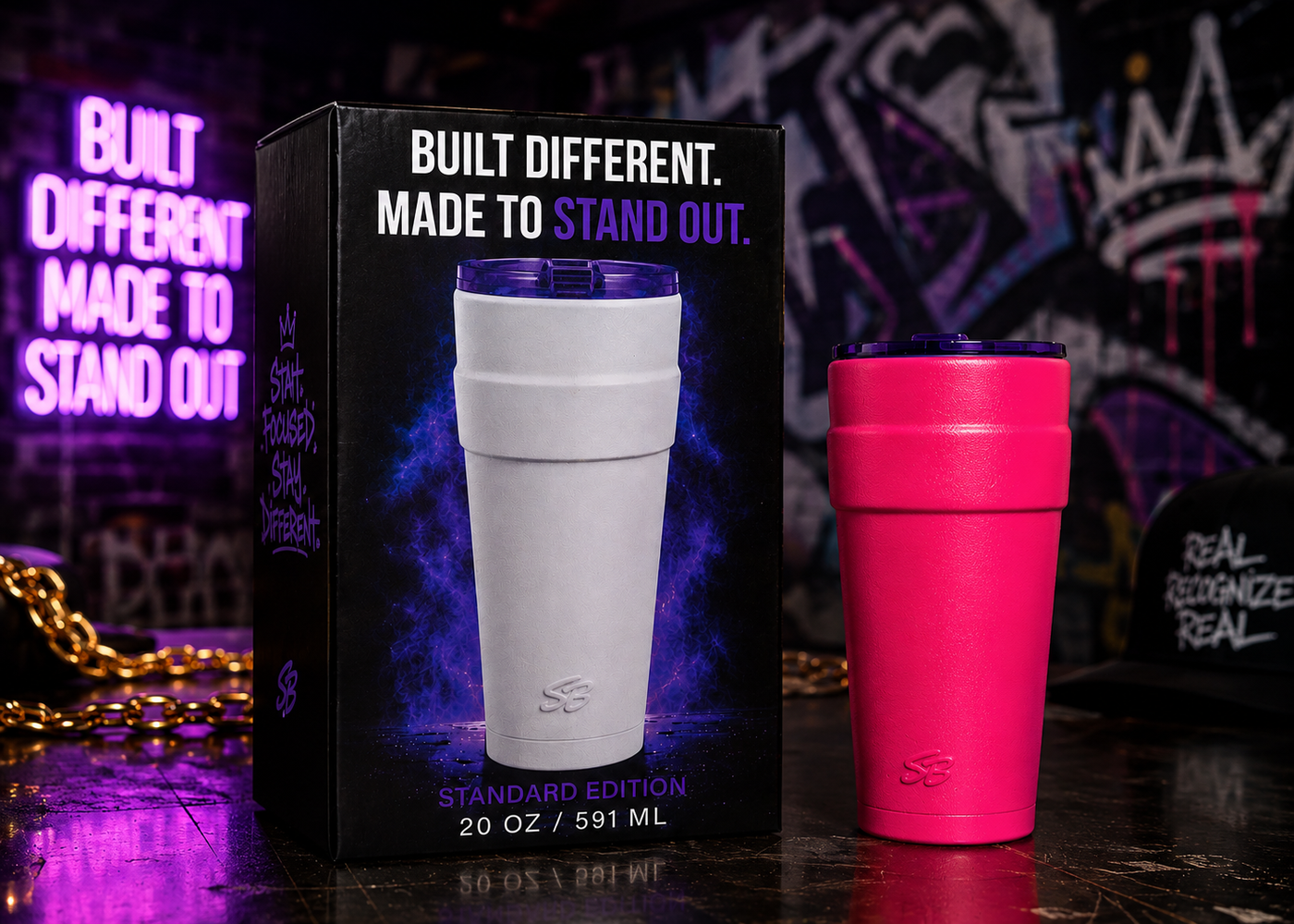Double Cup Tumbler 20oz Premium Finish Pink