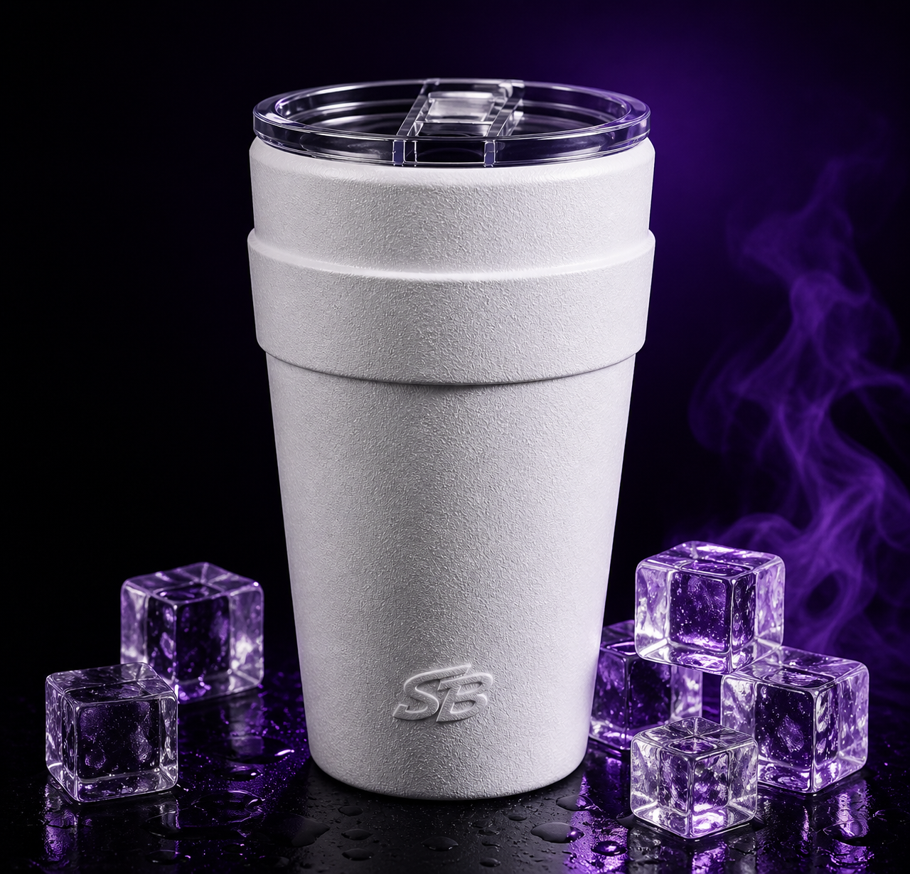 Double Cup tumbler with purple highlights