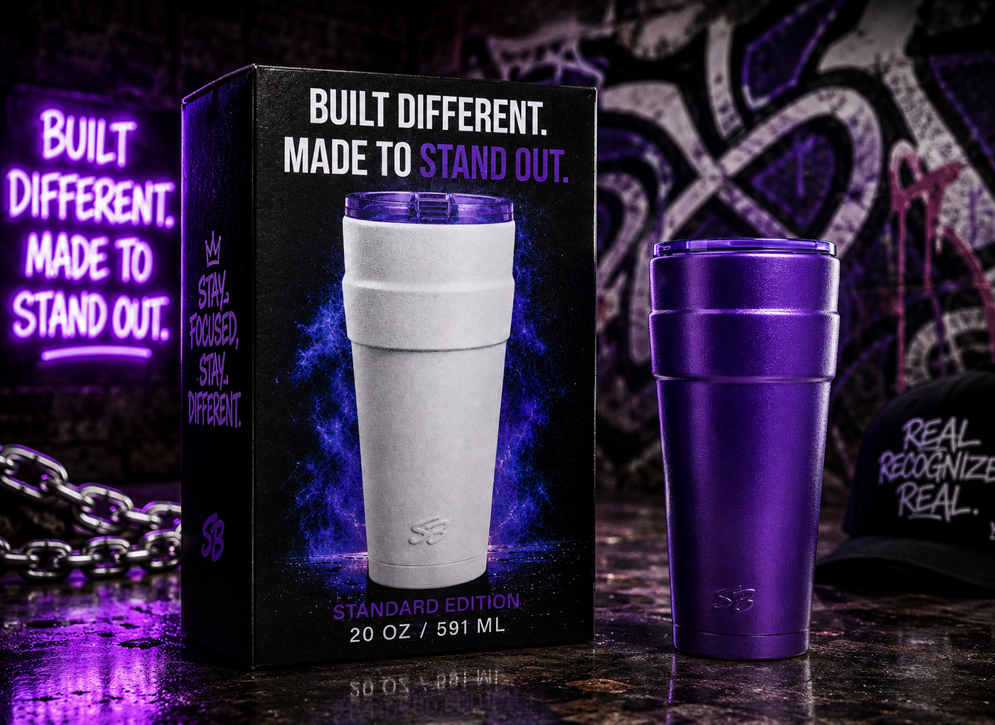 Double Cup Tumbler 20oz Premium Finish Purple
