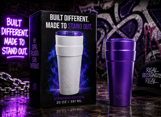 Double Cup Tumbler 20oz Premium Finish Purple