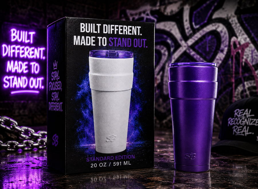 Double Cup Tumbler 20oz Premium Finish Purple