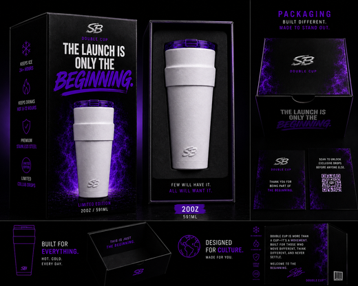 Double Cup Tumbler 20oz Signature Styrofoam White