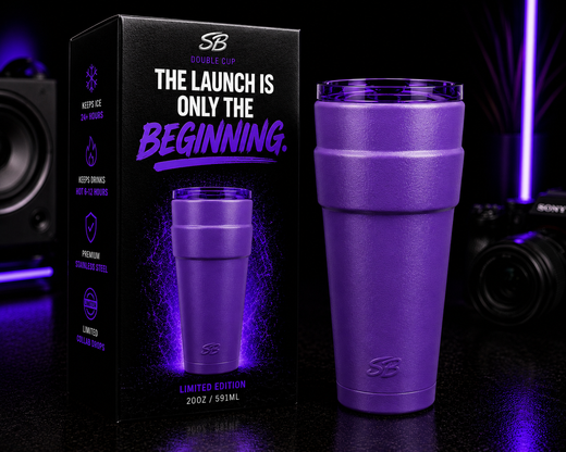 Double Cup Tumbler 20oz Premium Finish Purple