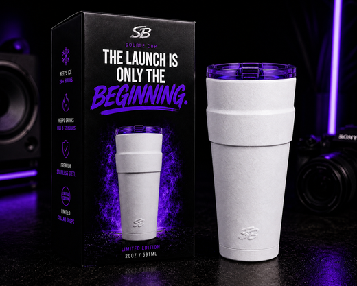 Double Cup Tumbler 20oz Signature Styrofoam White