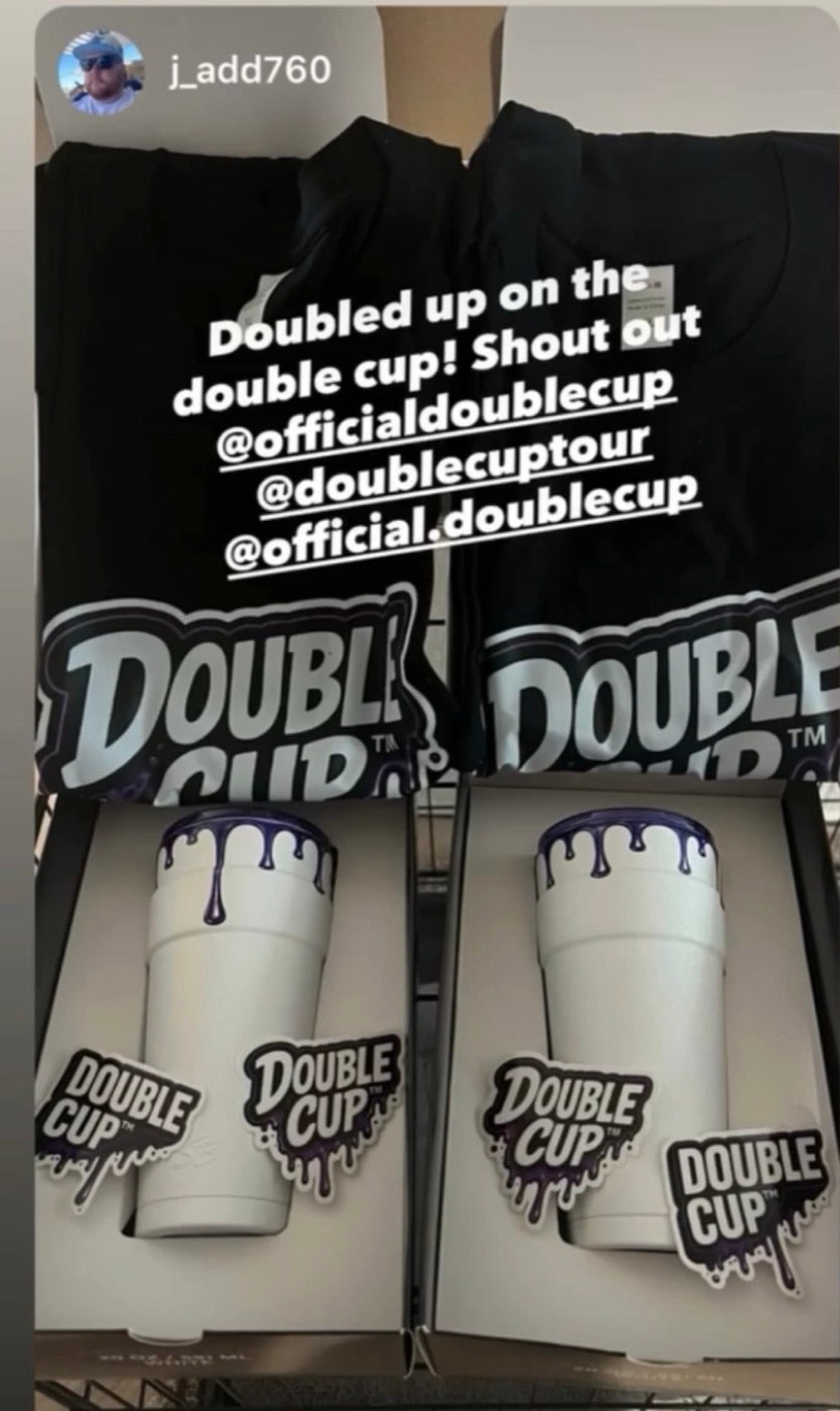 Customer photo of Double Cup order with shirts